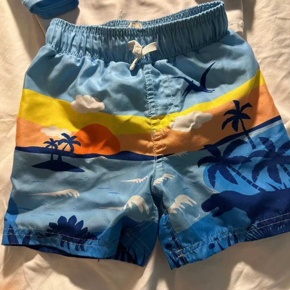 Wave Zone - Boys Swim Suit Set - 3T - Shirt/Shorts Combo